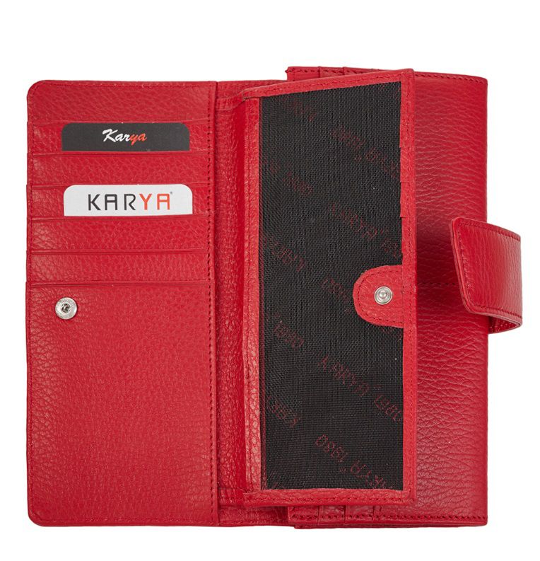 1184-46 Портмоне женское натуральная кожа KARYA (Красный/19*9,5*3/натуральная кожа)