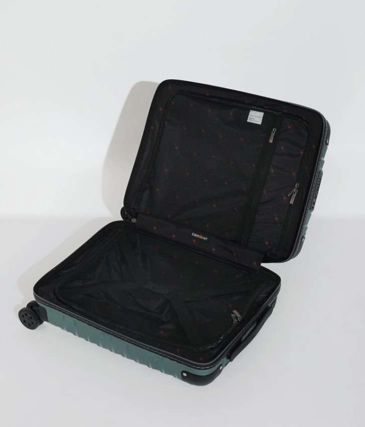 41H-023-420 Чемодан 4-х колесный (Зелёный/39*55*20/полипропилен/S/2,5 кг/Eberhart)