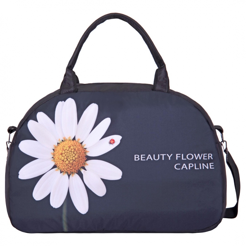 №69 Сумка дорожная черный, ткань плащевка (Черный/24*43*13/полиэстер/0,35 кг)