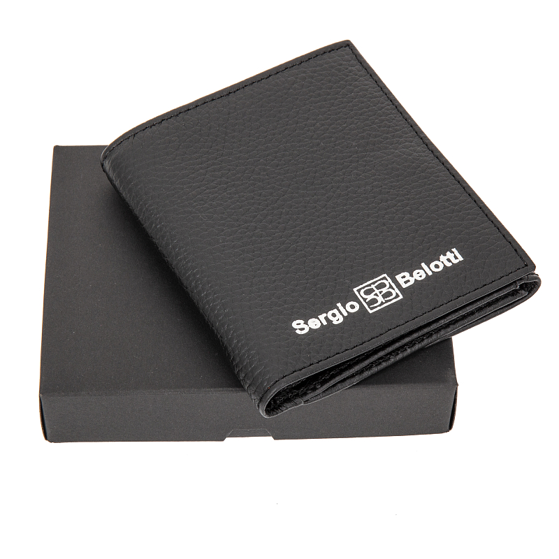 120208 (black Caprice) Портмоне Sergio Belotti (черный/10*12*3/натуральная кожа/Sergio Belotti)