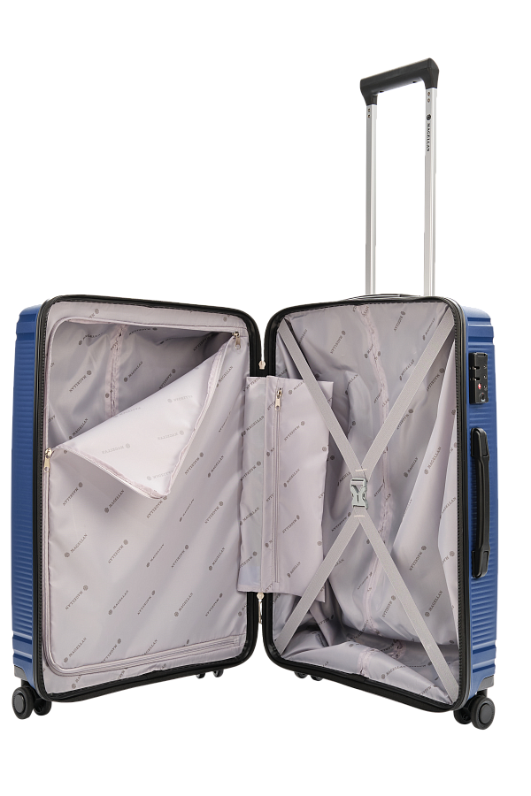 VOCIERMAG1BLUM Чемодан 4-х колесный (Синий металлик/41*55*23/полипропилен/M/3,1 кг/Magellan)