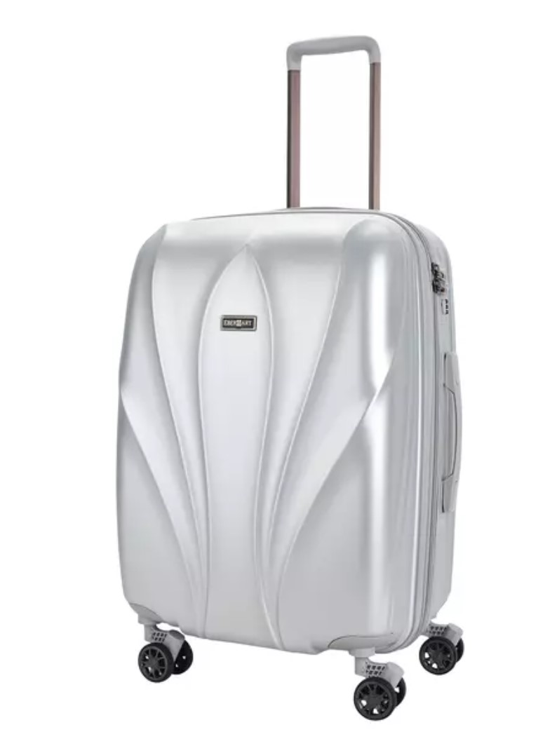 03L-008-428 Чемодан 4-х колесный (Серебряный/52*77*33/поликарбонат/L/4,1 кг/119 литров/Eberhart)