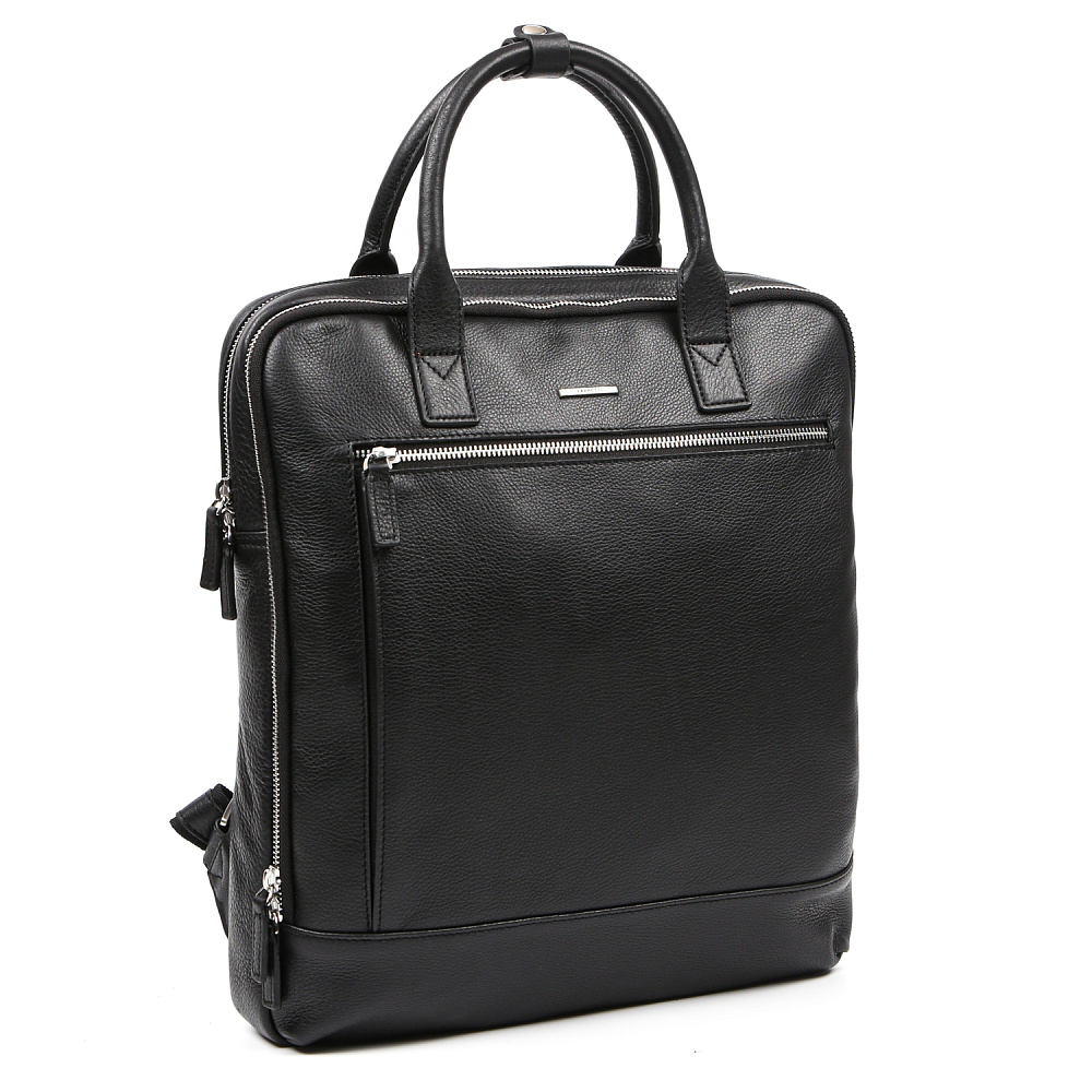 L16524-2 FABRETTI Сумка-рюкзак мужской нат. кожа (черный/33*38*5/натуральная кожа/FABRETTI)