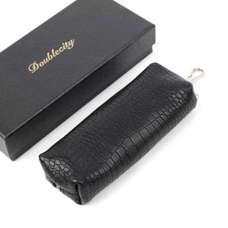 063-DC9-46A Ключница (чёрный) (Черный/14,5*4,5*3/натуральная кожа/Doublecity)