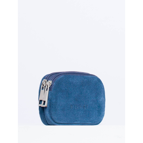 Ri-173PC Монетница Синий  замша (синий/натуральная замша/Richet)