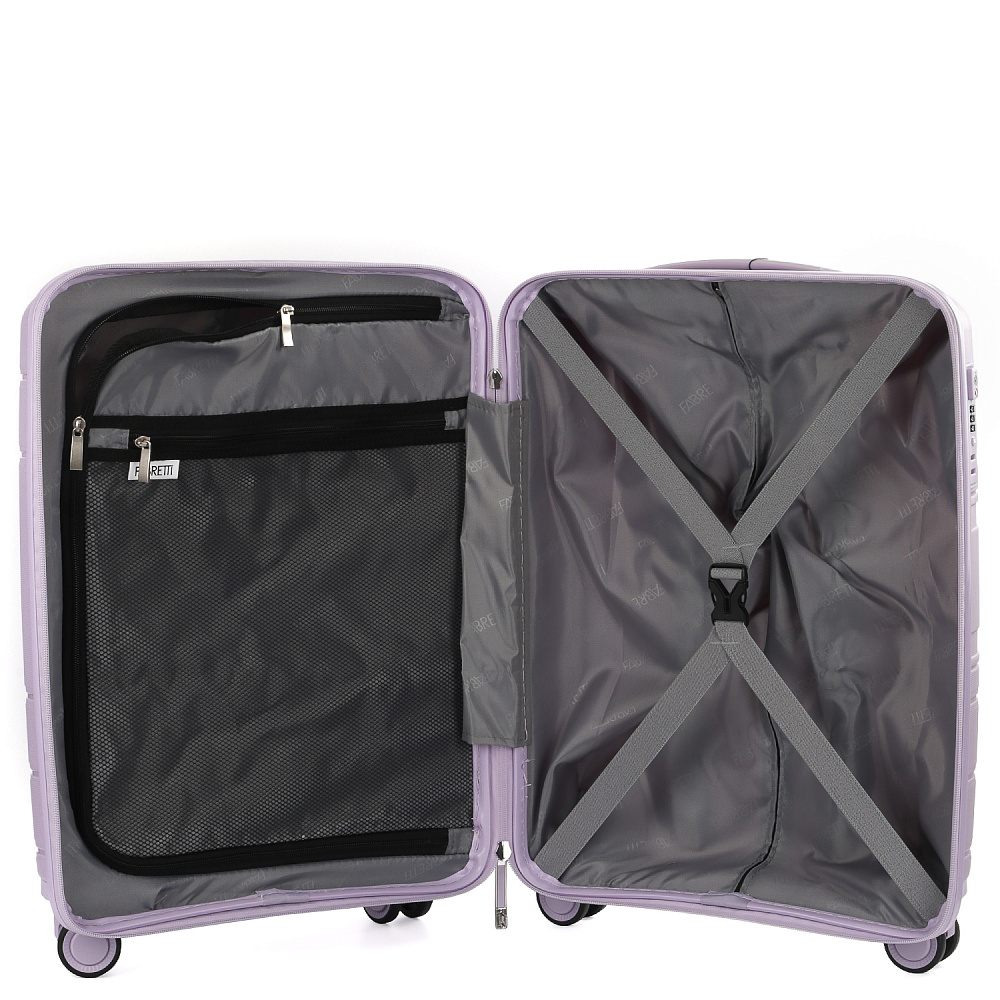EN9520-20-10 Чемодан 4-х колесный 100% полипропилен FABRETTI (Сиреневый/39*54*21/полипропилен/S/FABRETTI)