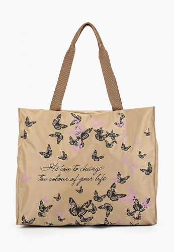 1-108 Сумка молодёжная текстиль (Время перемен/бежевый) (бежевый/40*33*15/текстиль/ANTAN)