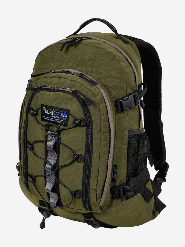 П1956-08 (хаки) Рюкзак со шнурками текстиль (Хаки/27*46*16/полиэстер/0,8 кг/20 литров/Polar)