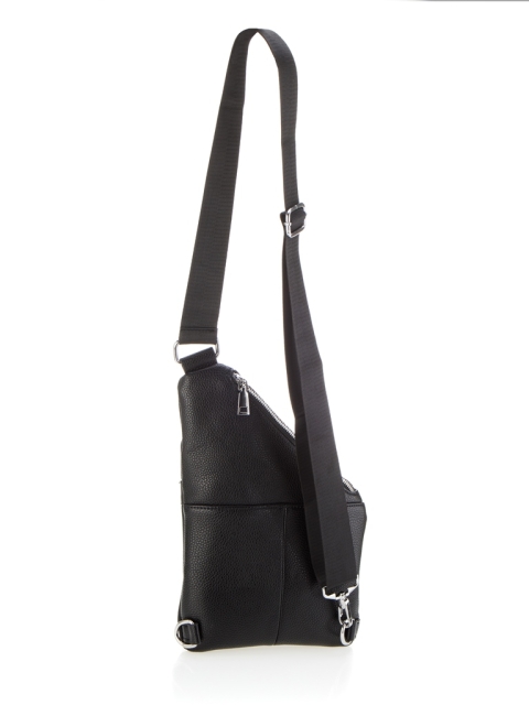 66153 Рюкзак на одной лямке экокожа (Черный/30*20*3/Экокожа)