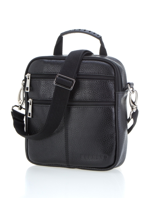 21132 Сумка мужская натуральная кожа (Черный/19*21*4,5/натуральная кожа)