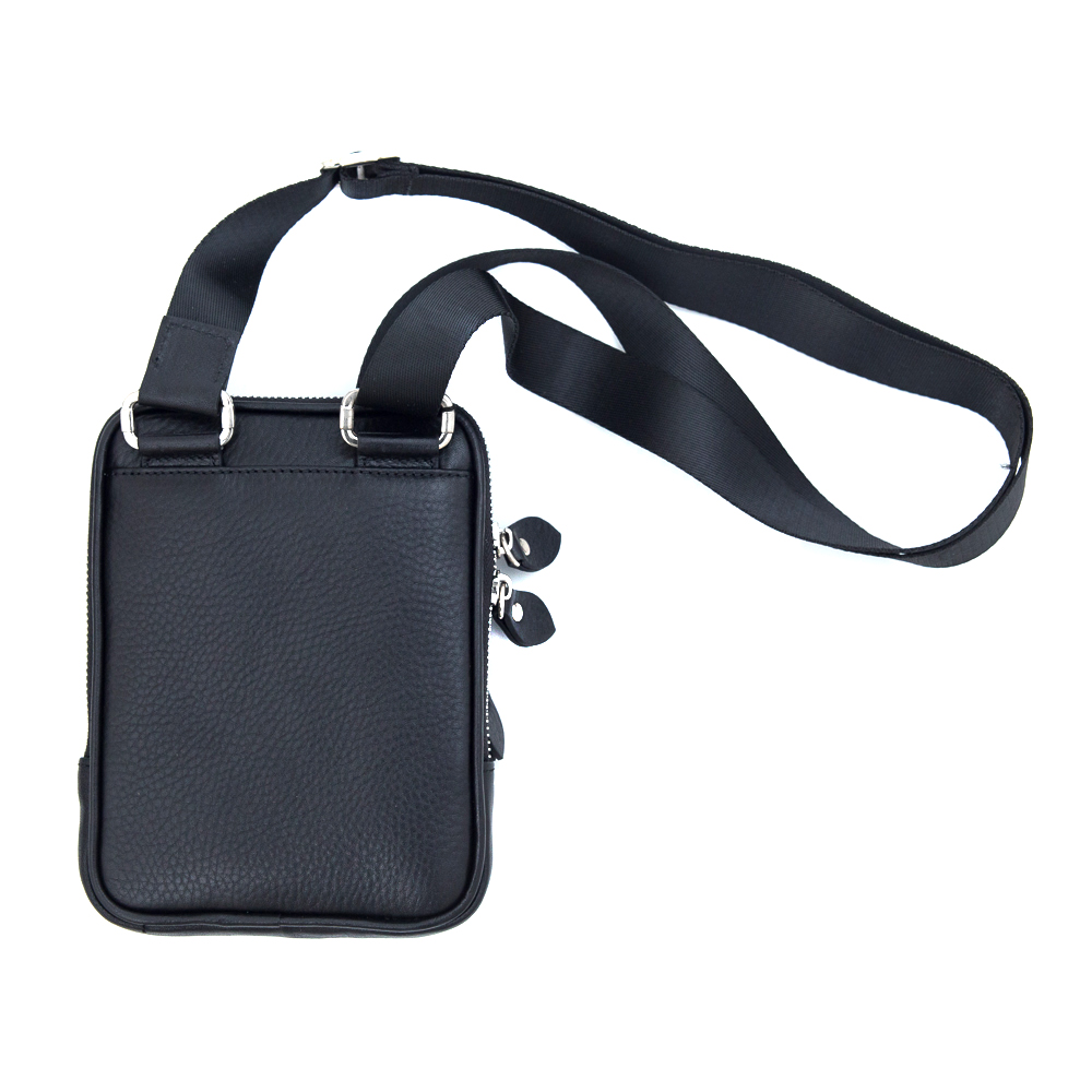 288 чёрная Сумка мужская натуральная кожа WOLFE (Черный/20*15*3/натуральная кожа/WOLFE)