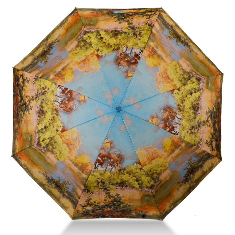 637195 Зонт женский 3 сл.,полный автомат, ручка пласт. прямая (эпонж/Goroshek)