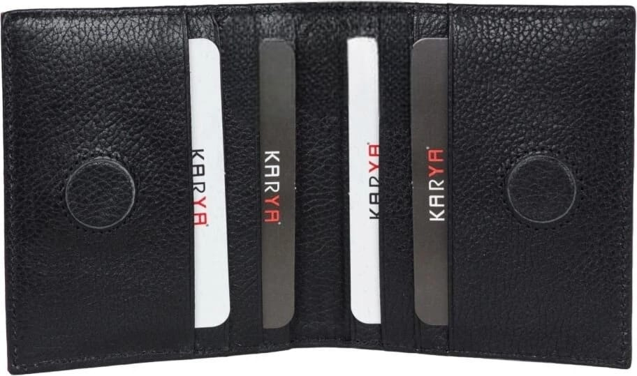 0020-45 Картхолдер натуральная кожа KARYA (Черный/10*9*1/натуральная кожа/KARYA)
