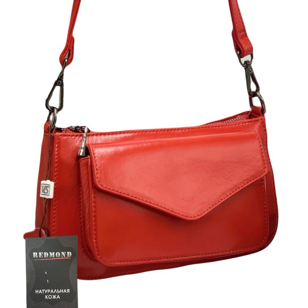 817К Сумка женская натуральная кожа (red) (красный/24*14*8/натуральная кожа/Redmond)