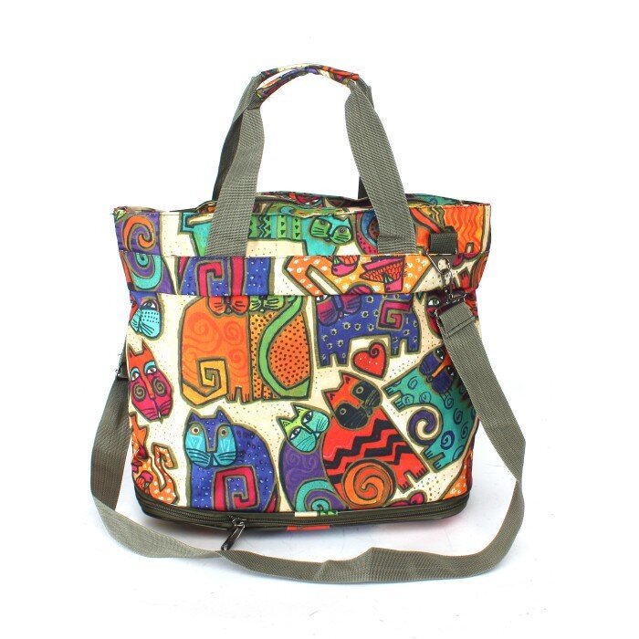 М-090 Сумка хозяйственная кошки бежевый (Бежевый/36*34*16/полиэстер/NTL Continent)