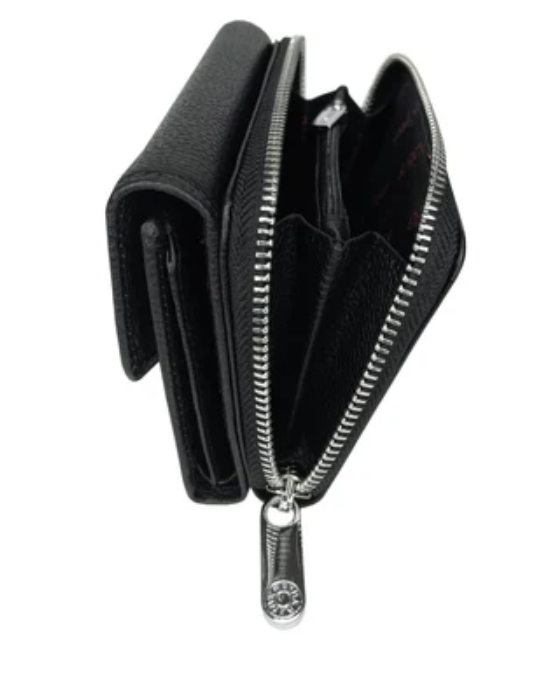 1192-45 Портмоне натуральная кожа KARYA  (Черный/14*10,5*4/натуральная кожа)
