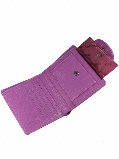 37001-2605 Plum Кошелёк Маленький Malgrado (фиолетовый/11,5*10*2/натуральная кожа/Malgrado)