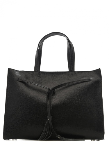 312К Сумка женская натуральная кожа (черный)  (Черный/натуральная кожа)