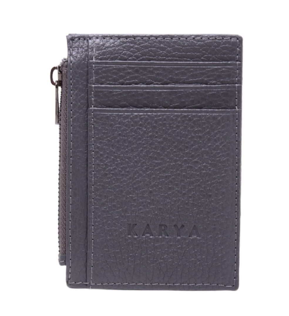 0042-081 Картхолдер натуральная кожа KARYA (Серый/12*8*0,5/натуральная кожа/KARYA)