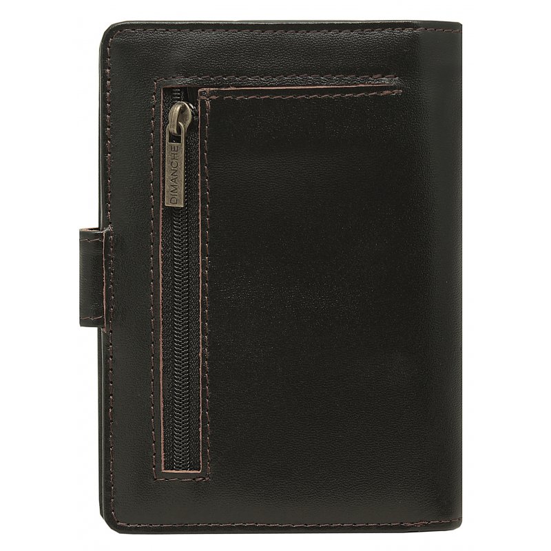 763 Портмоне с блоком для прав и отделением для паспорта (Сахара ) (черный/10*14*3/натуральная кожа/Dimanche)
