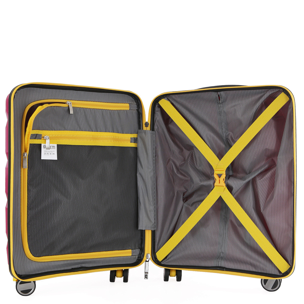 EN6520-20-57 FABRETTI Чемодан 4-х колесный 100% полипропилен (Розовый/39*56*20/полипропилен/S/FABRETTI)