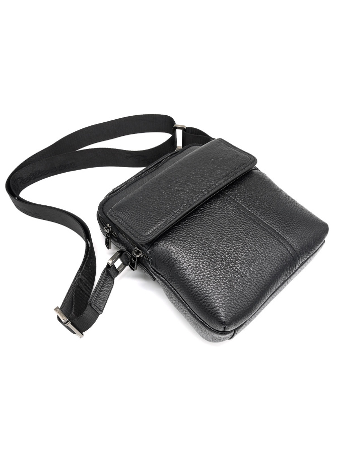 102-82105-1 Сумка мужская кожа (Пеллекон) (черный/22*28*8/натуральная кожа/PELLECON)