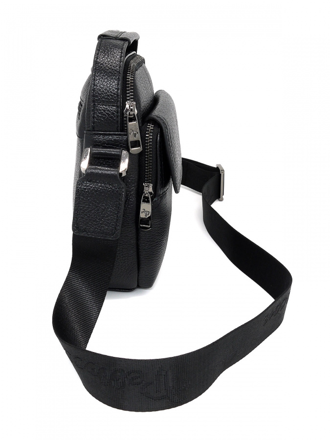 102-82104-1 Сумка мужская кожа (Пеллекон) (черный/18*25*8/натуральная кожа/PELLECON)