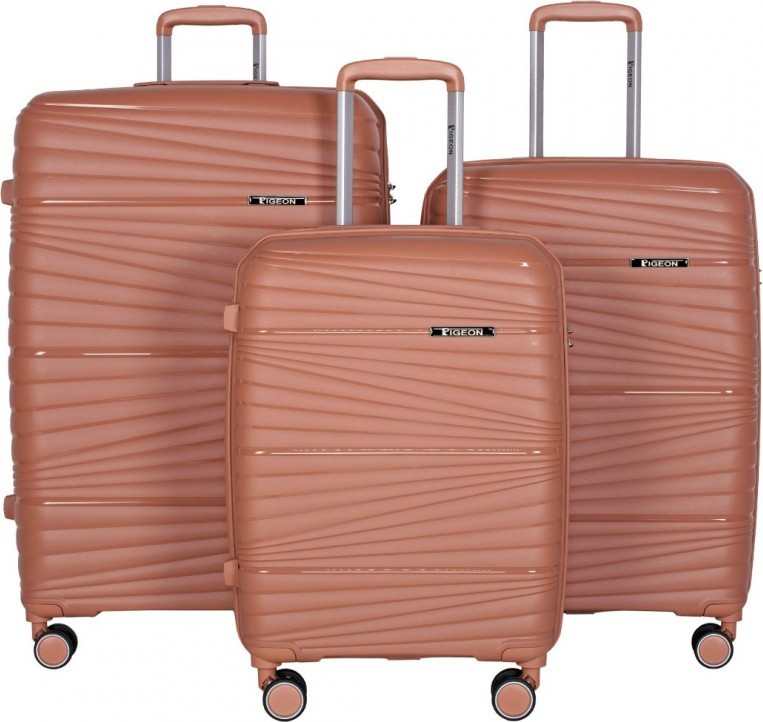 PP-802 Чемодан розовое золото L (Розовый/45*68*27/полипропилен/L/4,0 кг/Across)