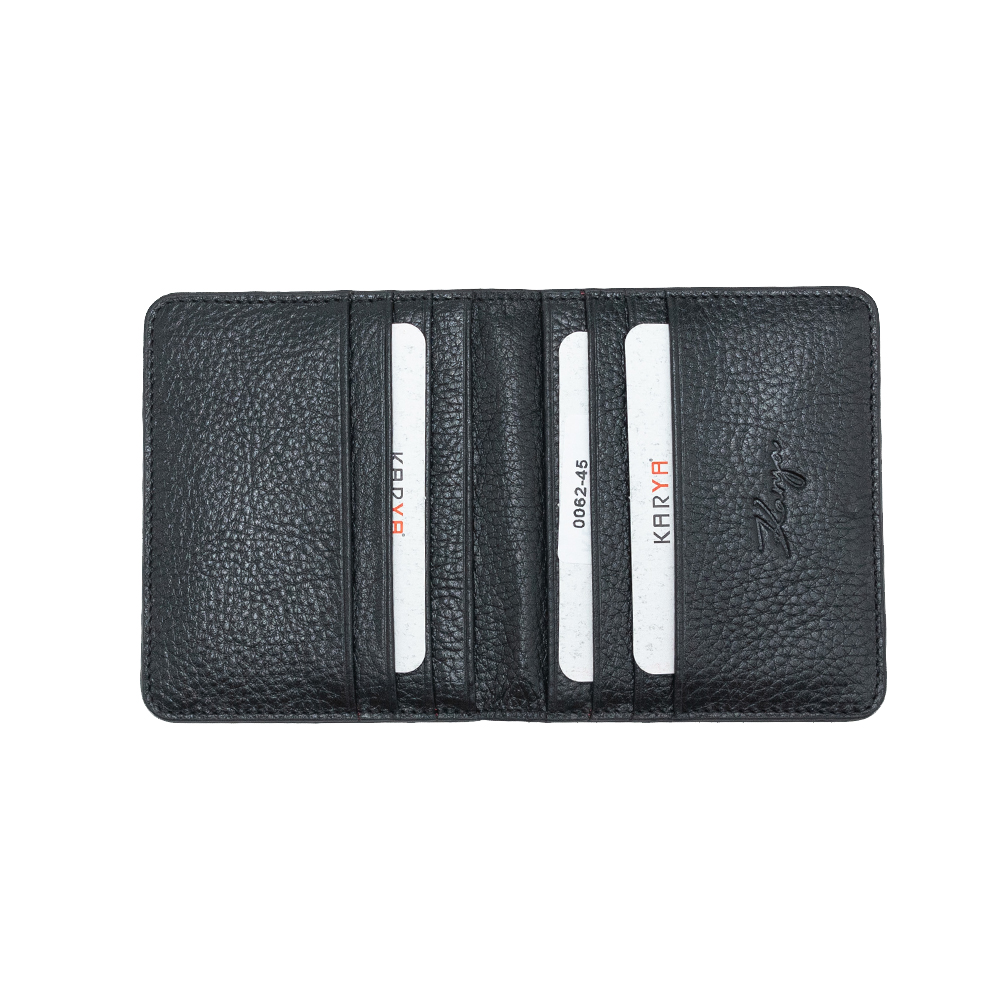 0062-45 Кредитница натуральная кожа KARYA (Черный/10*8,5*1/натуральная кожа)
