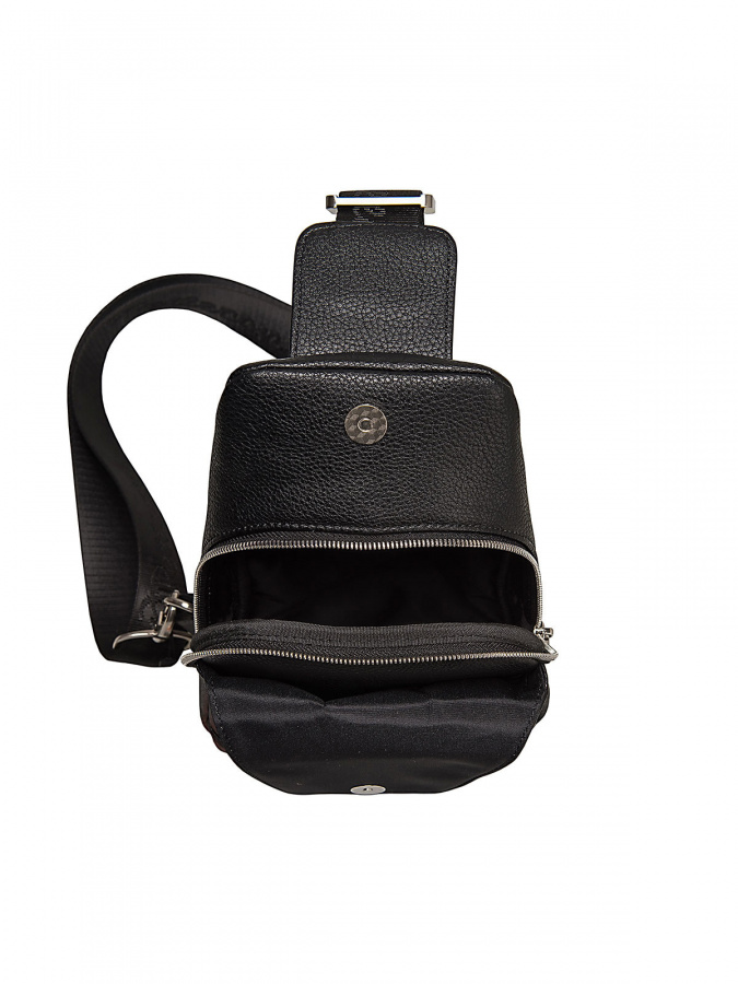 812-81614-1 Сумка-рюкзак мужская на одной лямке (Пеллекон) (Черный/20*32*4,5/Экокожа)