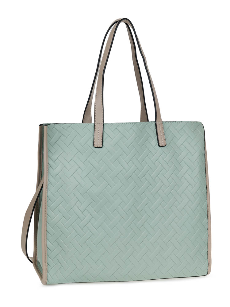 112-102-35 Сумка женская мятный/бежевый (Мята/бежевый/35*34*12/Экокожа/Portofiano)