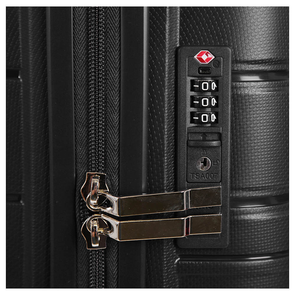 EN9520-20-2 Чемодан 4-х колесный 100% полипропилен FABRETTI  (Черный/39*54*21/полипропилен/S/FABRETTI)