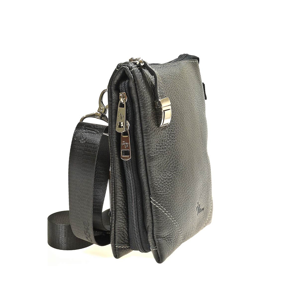 102-856-1 Сумка мужская кожа (Пеллекон) (черный/18*21*3,5/натуральная кожа/PELLECON)