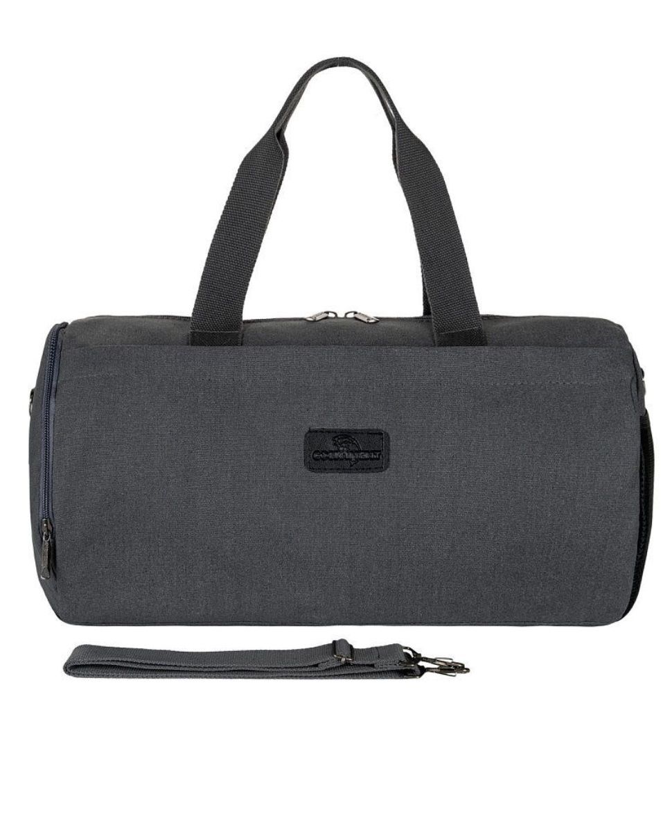 М-710 Сумка спортивная брезент серый (Серый/43*25*25/брезент/NTL Continent)