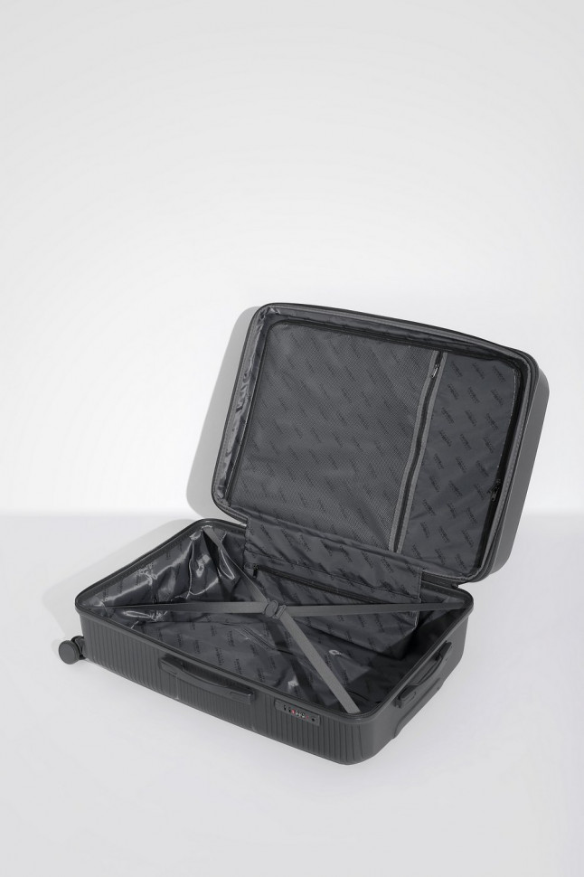 49M-008-428 Чемодан 4-х колесный (серый/49*77*33/полипропилен/L/4,8 кг/106 литров/Eberhart)