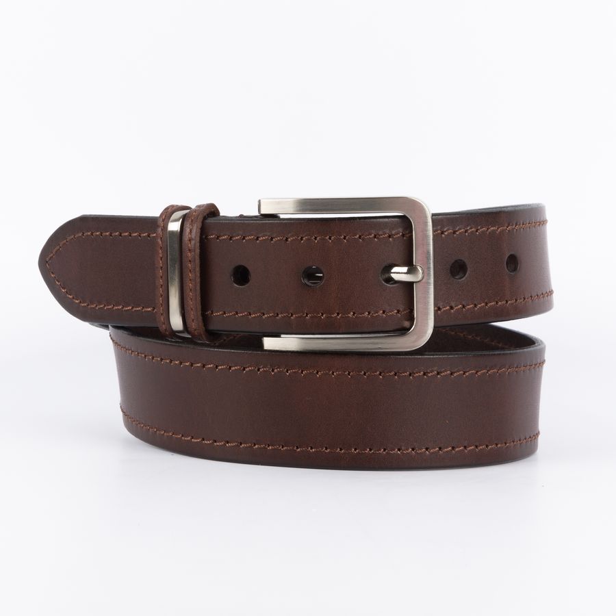 MLCJ3814-02 Ремень мужской Jonas Hanway (т.коричневый)(М) (Коричневый/3,8*110-130/натуральная кожа/Jonas Hanway)