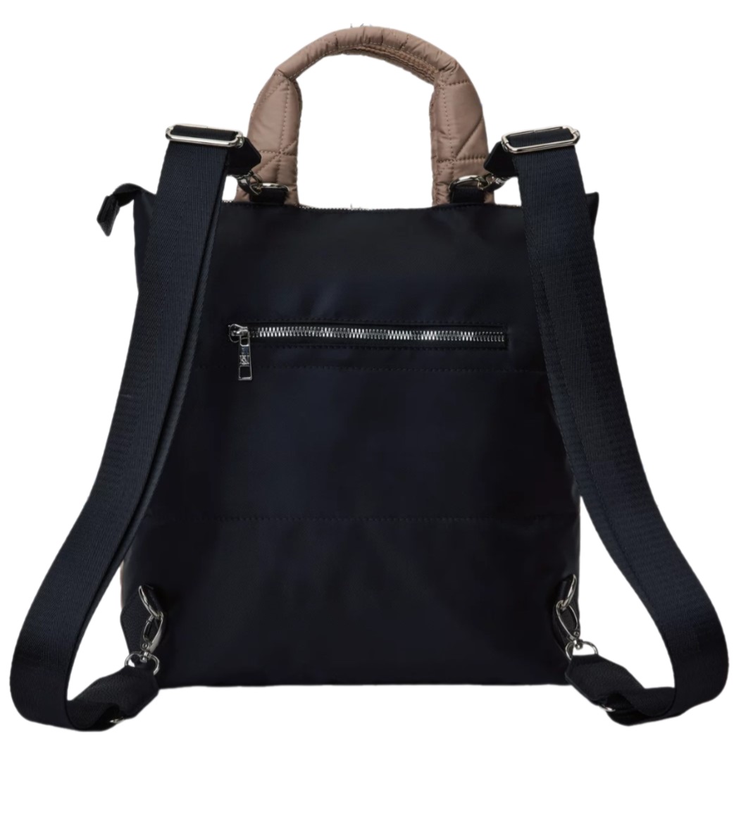 006-31604 Сумка-рюкзак женская бежевый темный+треугольники (Dewspo) (бежевый тёмный/29*31*14/текстиль/KATY NIKOLAEVA)