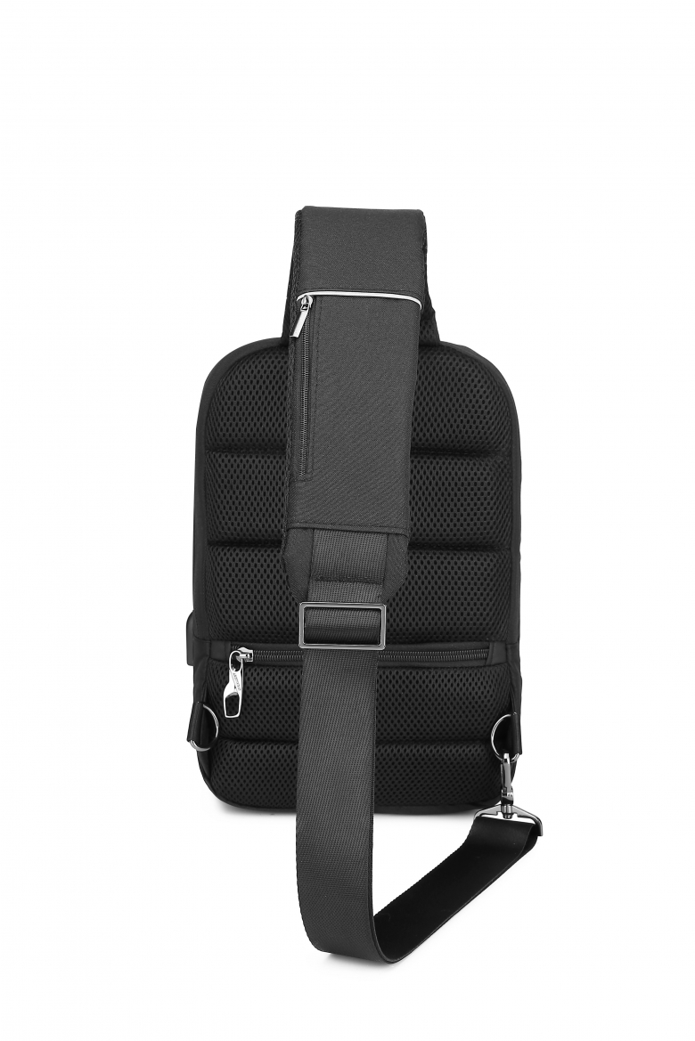 1203 (BLACK) Рюкзак на одной лямке ARISTOCRAT (черный/20*30*10/полиэстер/0,45 кг/4 литра/ARISTOCRAT )