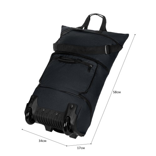 М-40-2 Сумка на колесах катионик (черный) (черный/34*58*17/текстиль/NTL Continent)