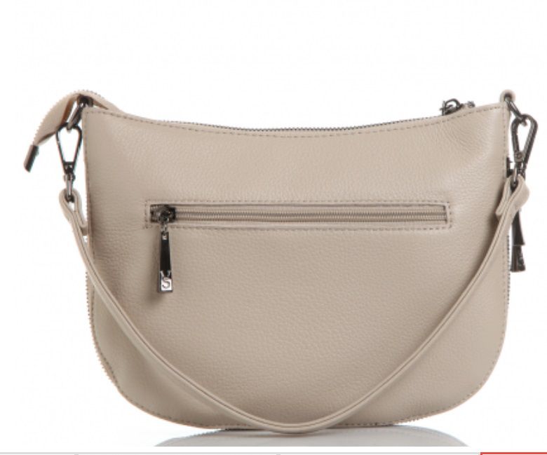 909К Сумка женская натуральная кожа (бежевый) (Бежевый/натуральная кожа)