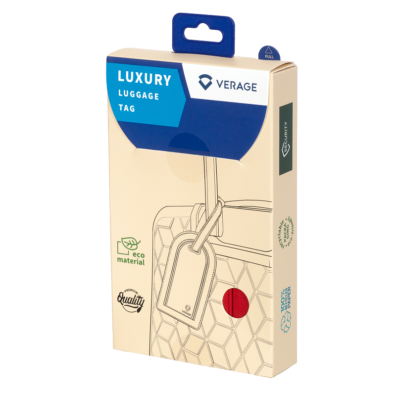 VG5407 Red Ярлык для багажа Verage (красный/полиуритан/Verage)