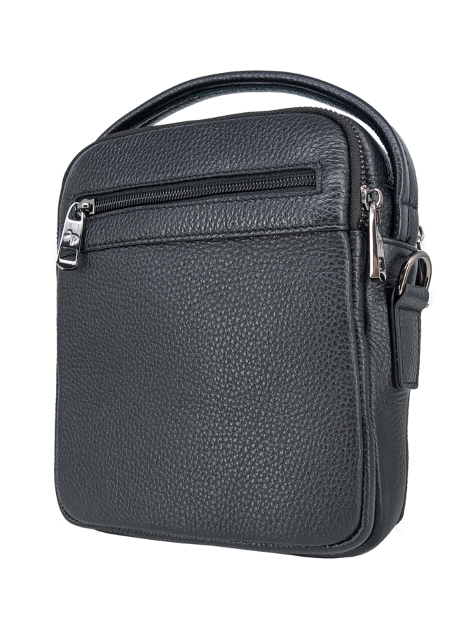 102-81744-1 Сумка мужская кожа Пеллекон (черный/17*20*8,5/натуральная кожа/PELLECON)