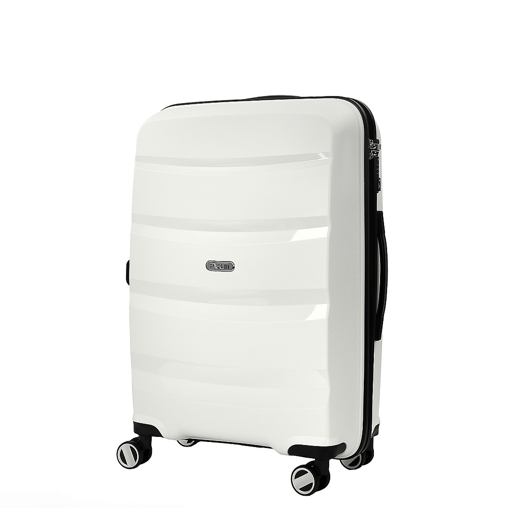 EN7520-024-1 FABRETTI Чемодан 4-х колесный 100% полипропилен FABRETTI (Белый/45*68*25/полипропилен/M)