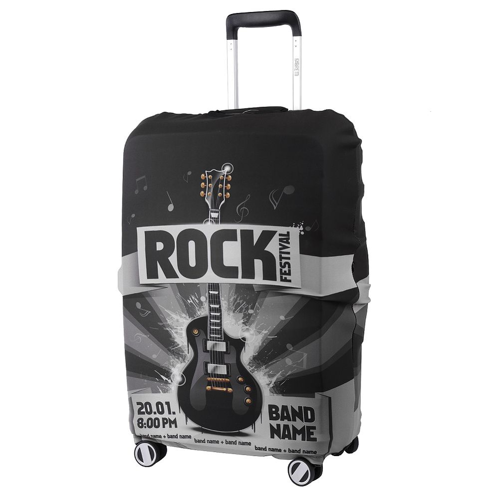 W1041-M (FABRETTI) Чехол для чемодана 92%полиэстер 8%спандекс (Черный/M/полиэстер/спандекс/FABRETTI)