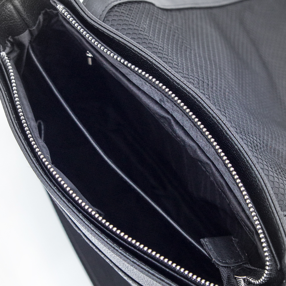 265 чёрная Сумка мужская натуральная кожа WOLFE (Черный/24*27*7/натуральная кожа/WOLFE)