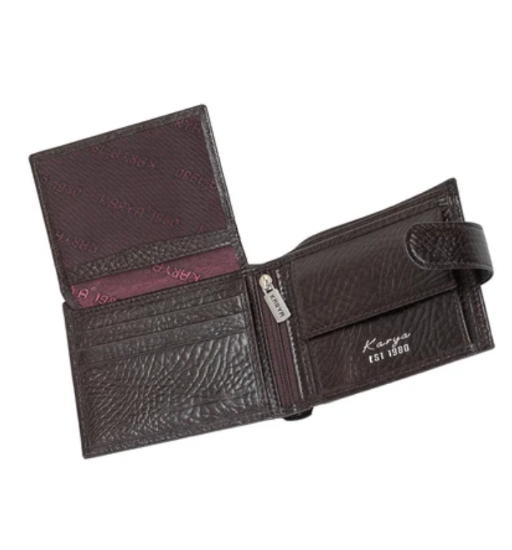0980-04 Портмоне мужское натуральная кожа KARYA (Коричневый/11,5 см*9,5 см*1 см/натуральная кожа)