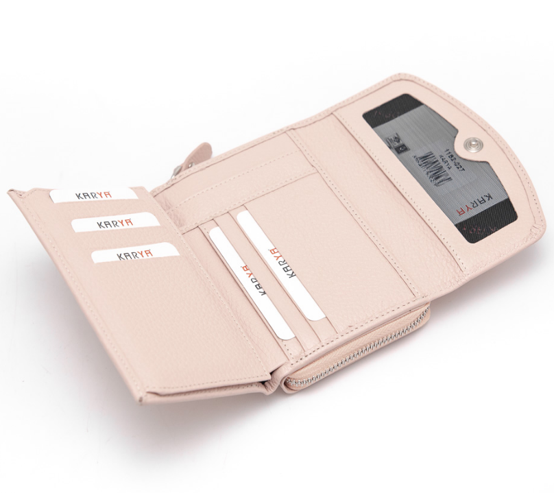 1192-027 Портмоне натуральная кожа KARYA (Розовый/14*10,5*4/натуральная кожа)