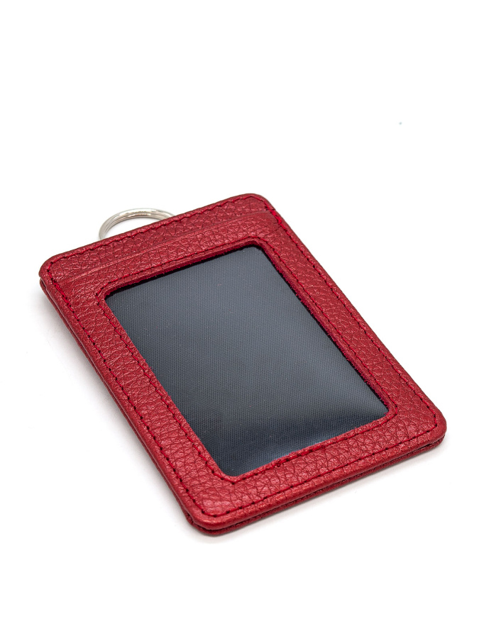 102-717-5 Чехол д/пропуска (Пеллекон) (красный/10,8*7,8/натуральная кожа/PELLECON)