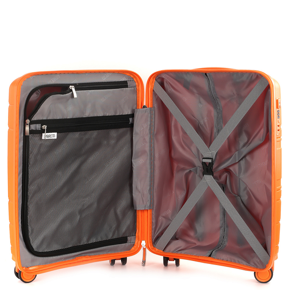 EN9520-20-6 (FABRETTI) Чемодан 4-х колесный 100% полипропилен  (Оранжевый/39*54*21/полипропилен/S/FABRETTI)