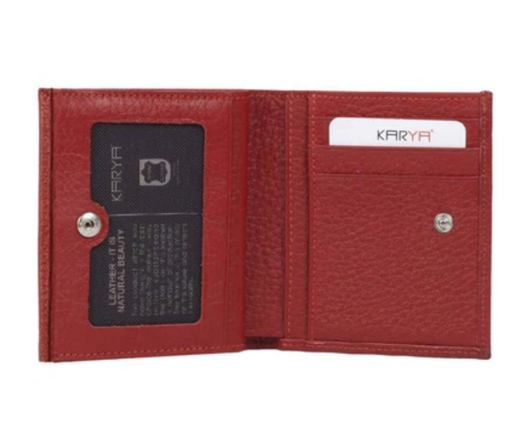 1066-46 Портмоне женское натуральная кожа KARYA  (Красный/10*10*2/натуральная кожа)